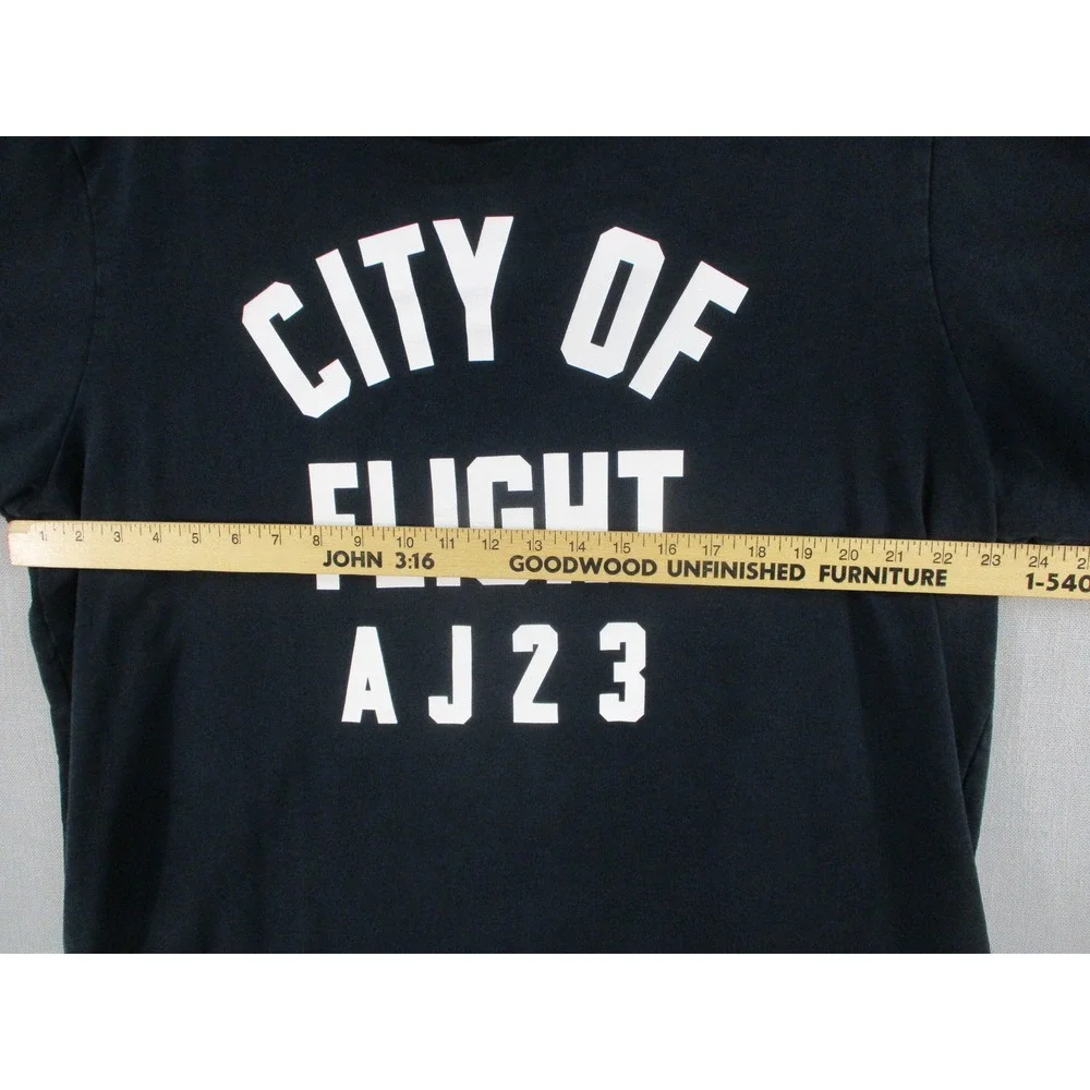Jordan City of Flight AJ23 Short Sleeve Hoodie Black Mens XXL